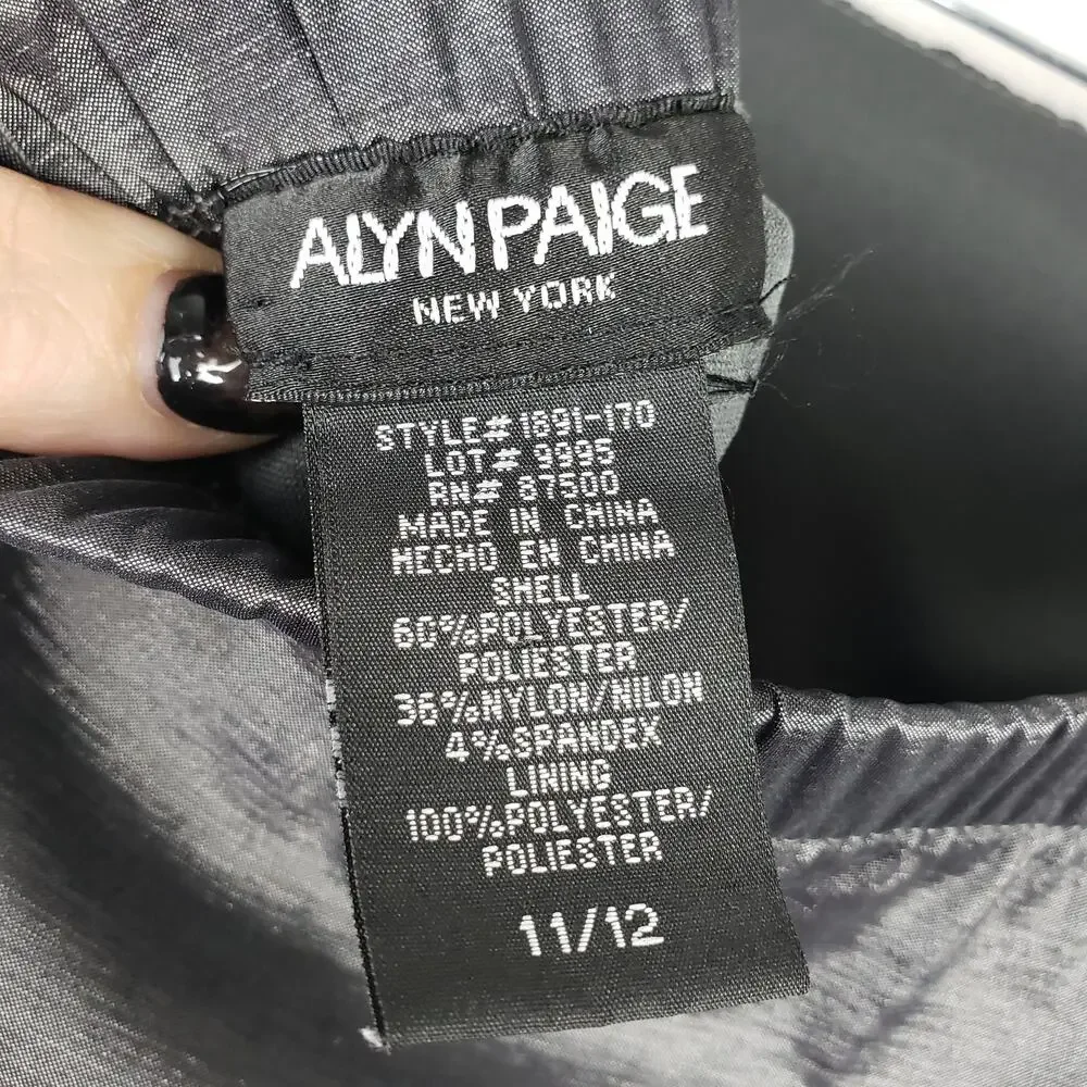 Alyn Paige Size 11/12 Strapless‎ Draped Bubble Dress Gray Satin Formal Rosette - Picture 6 of 7